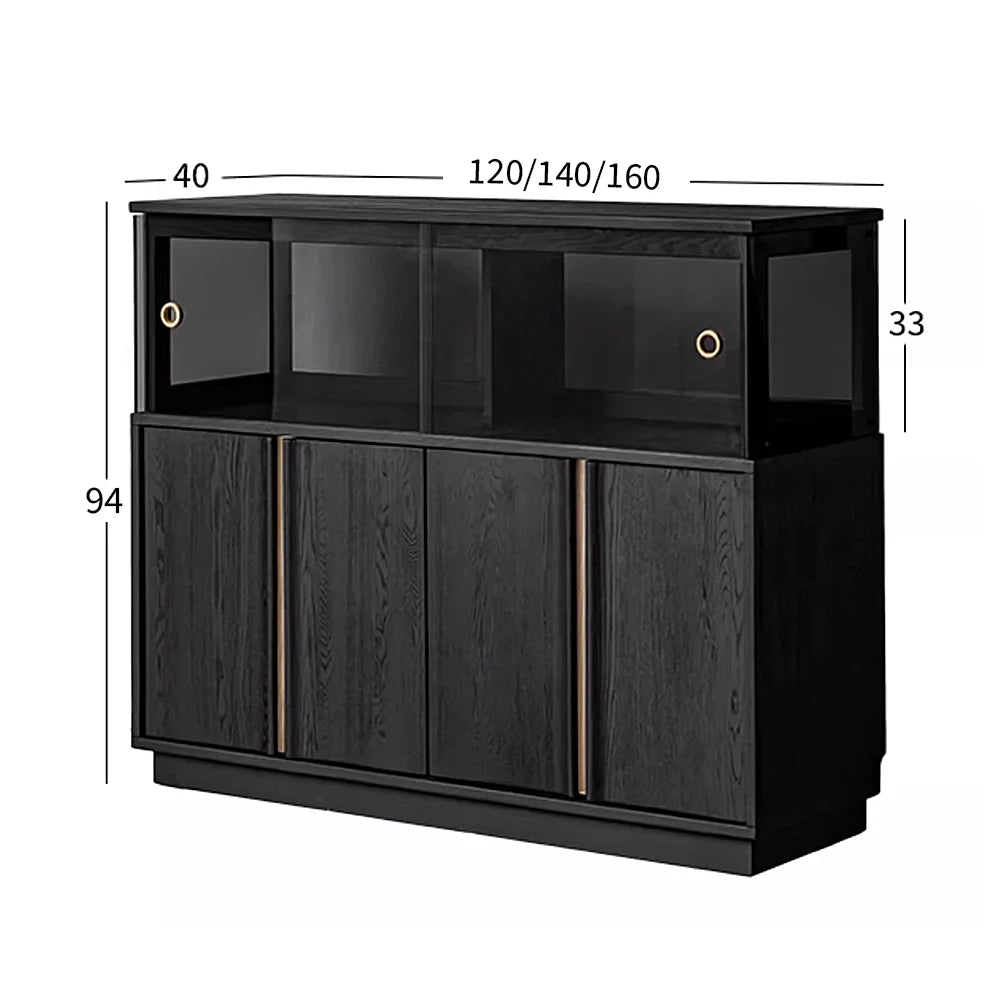 【キャビネット】アンティーク調・大容量収納・マグネット式開閉 調節可能棚板・複数サイズ選択